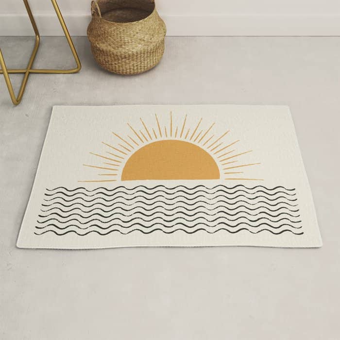 Sunrise Ocean -  Mid Century Modern Style Rug