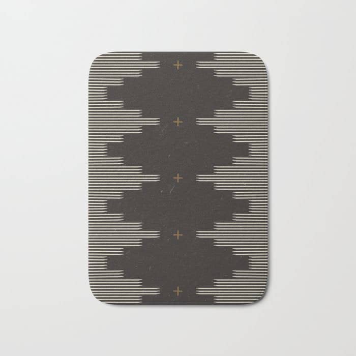 Southwestern Minimalist Black & White Bath Mat