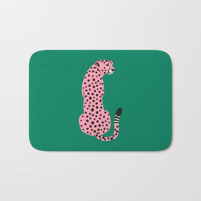 The Stare: Pink Cheetah Edition Bath Mat