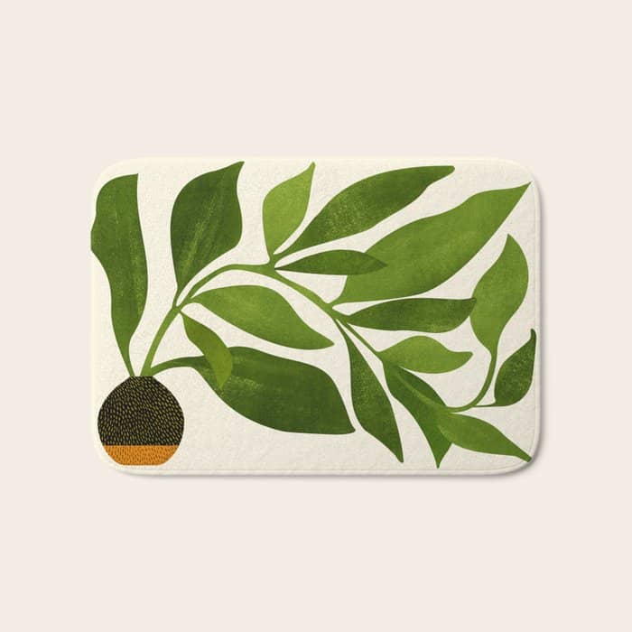 The Wanderer - House Plant Illustration Bath Mat