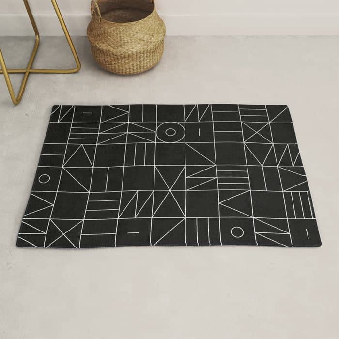 My Favorite Geometric Patterns No.9 - Black Rug