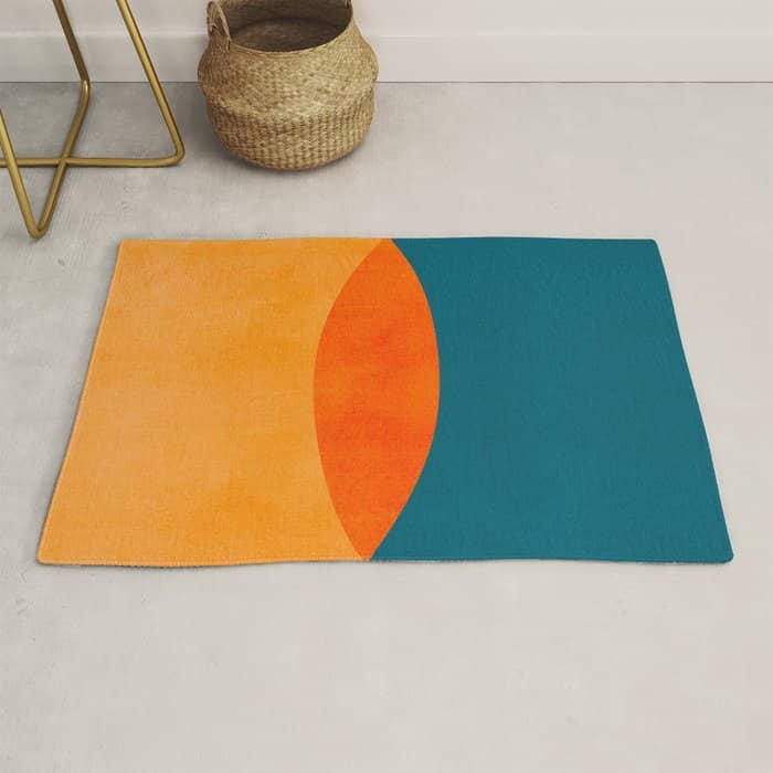 Mid Century Eclipse / Abstract Geometric Rug