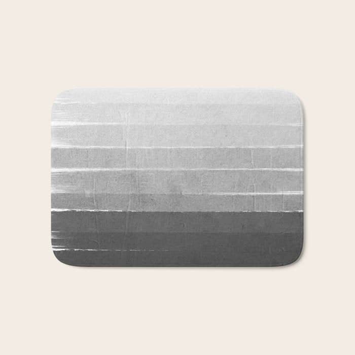 Brushstroke - Ombre Grey, Charcoal, Minimal, Monochrome, Black And White, Trendy,  Painterly Art  Bath Mat