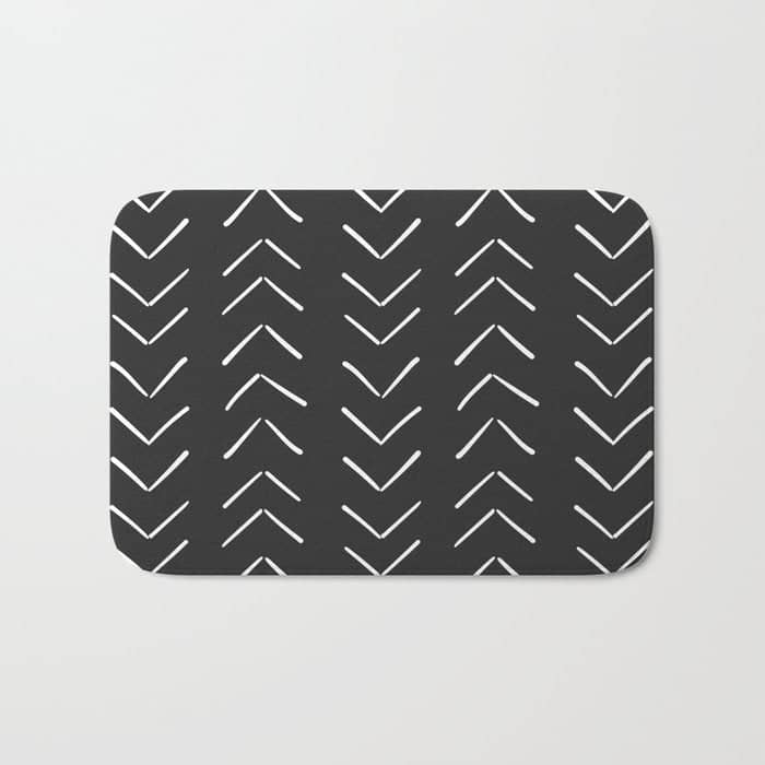 Boho Big Arrows In Black And White Bath Mat