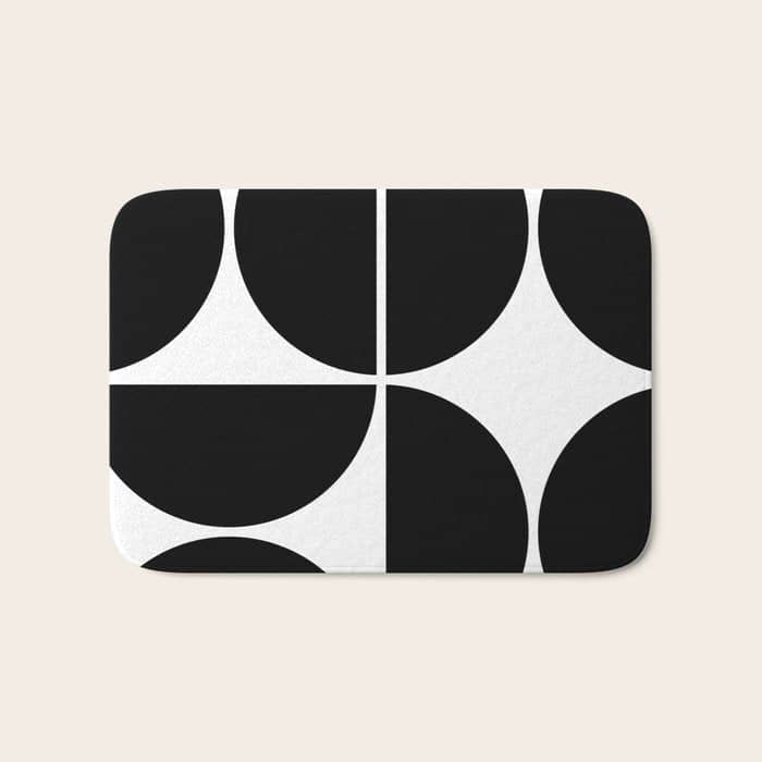 Mid Century Modern Black Square Bath Mat