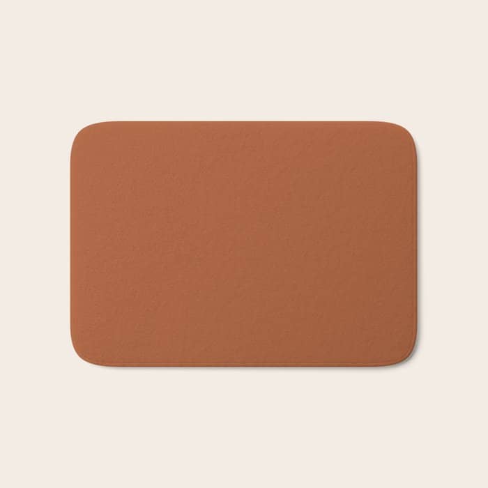 Clay Solid Deep Rich Rust Terracotta Colour Bath Mat