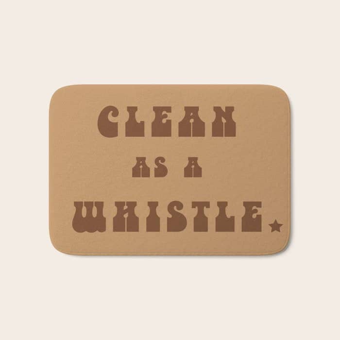 Clean As A Whistle In Rust & Tan Bath Mat