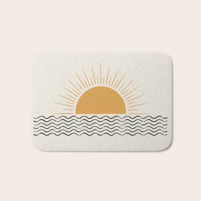 Sunrise Ocean -  Mid Century Modern Style Bath Mat