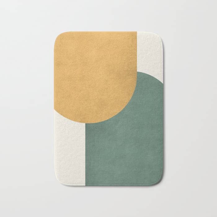Halfmoon Colorblock 2 - Gold Green  Bath Mat