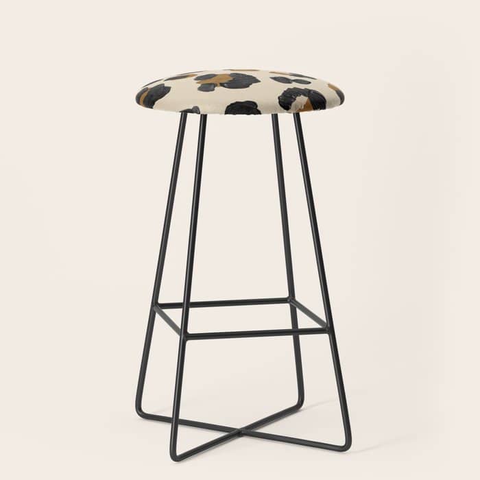 Leopard Print Neutral Gold Light Palette Stool