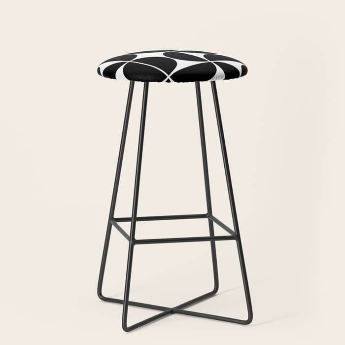 Mid Century Modern Geometric 04 Black Stool