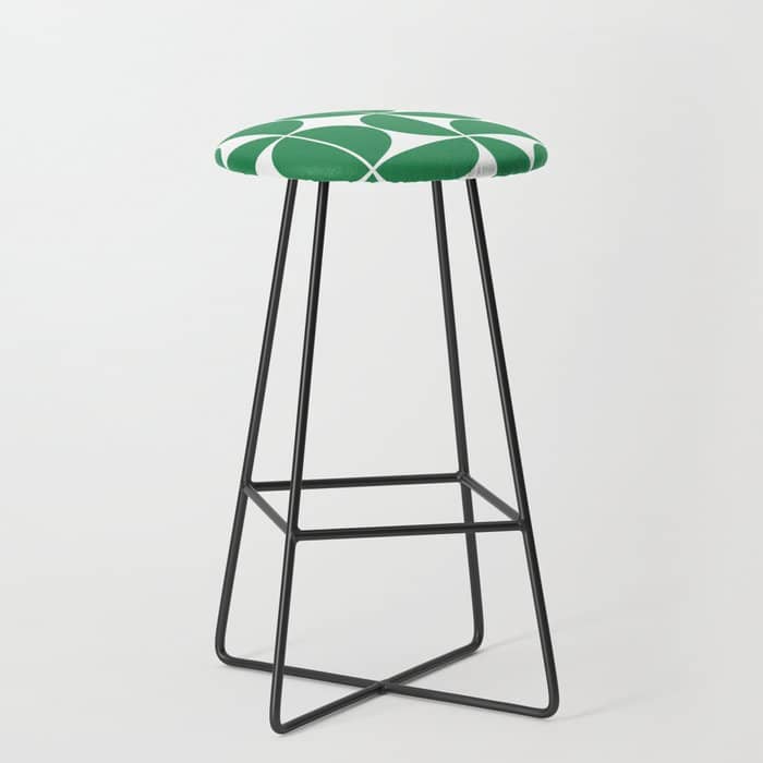 Mid Century Modern Geometric 04 Green Stool