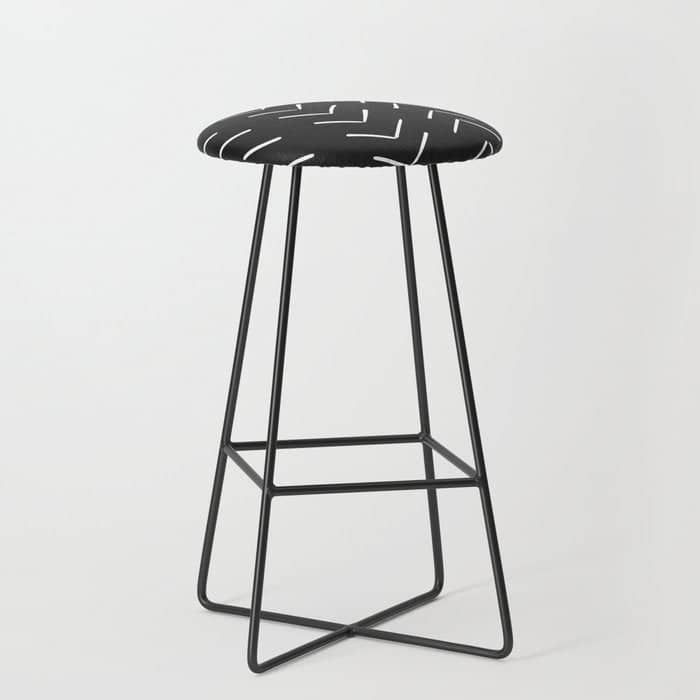 Boho Big Arrows In Black And White Stool