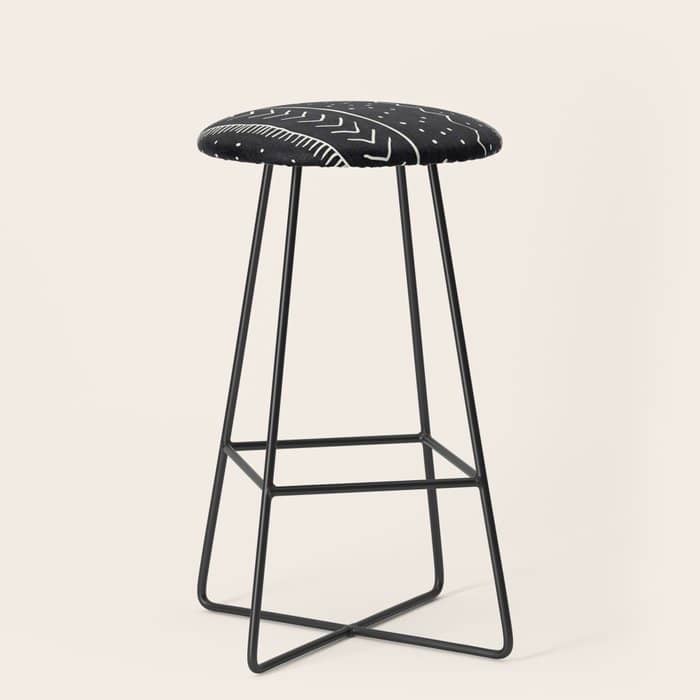 Cute Geometric Stripe In Black And White Stool