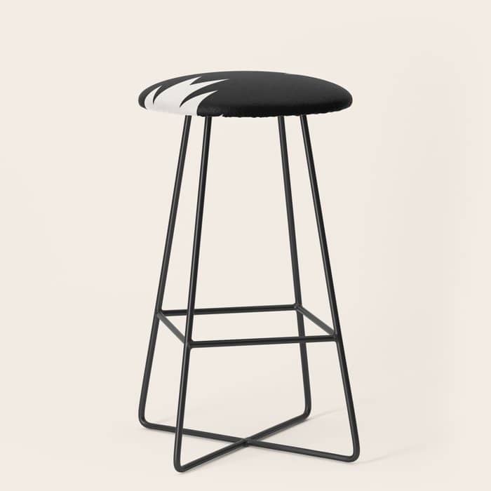 Geometric Southwestern Minimalism - Black And White Stool