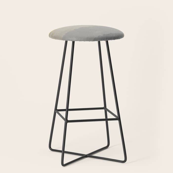 Geometrical Ombre Glacier Gray Gold Watercolor Stool