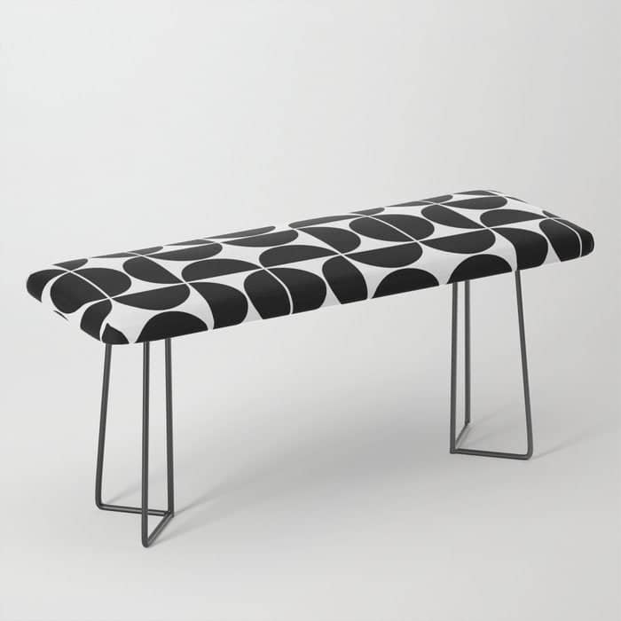 Mid Century Modern Geometric 04 Black Bench