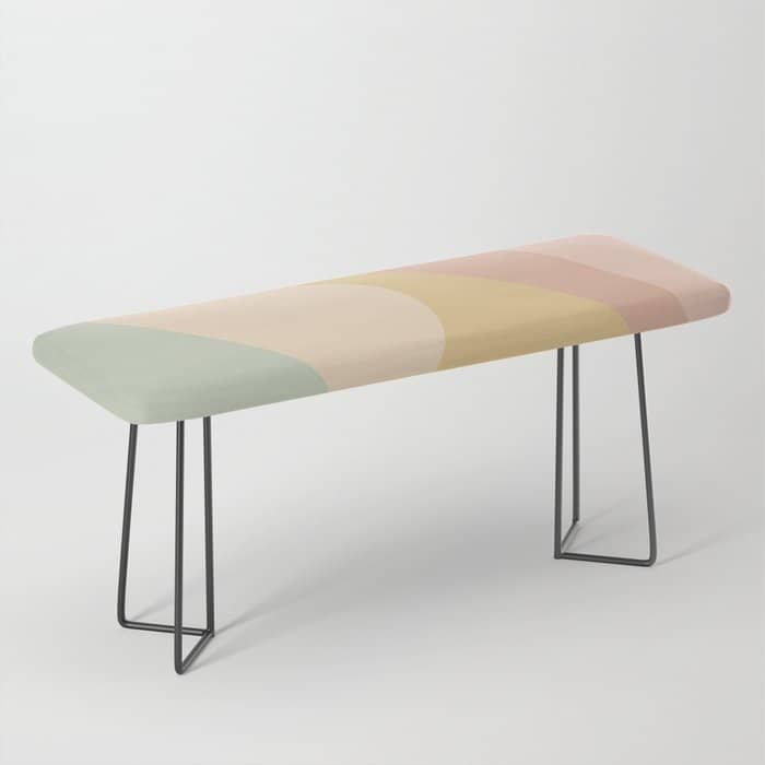 Abstract Color Waves - Neutral Pastel Bench