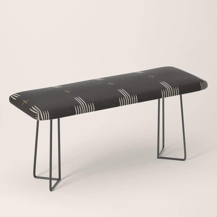 Southwestern Minimalist Black & White Bench