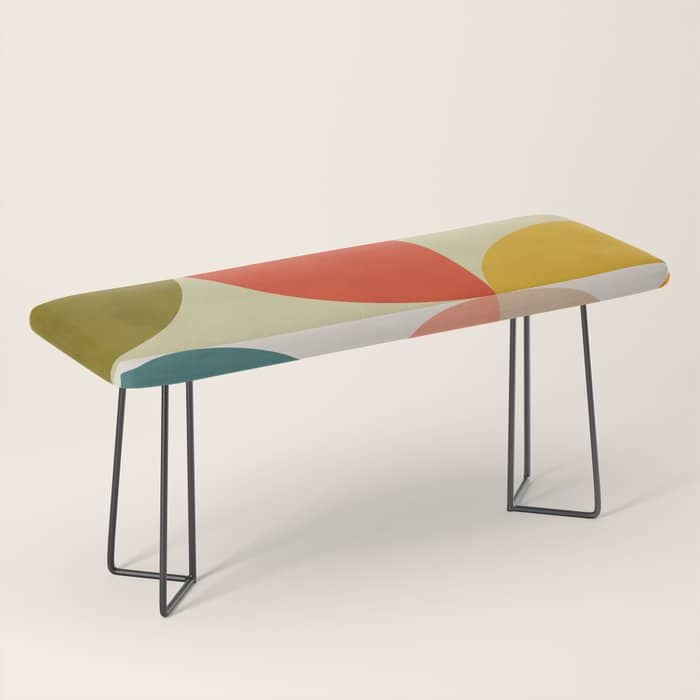 Shapes Of Mid Century Geometry Art Bench