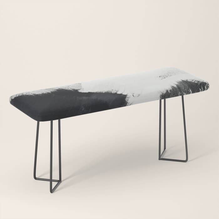 Brush Stroke Black White Painted Ii Bench