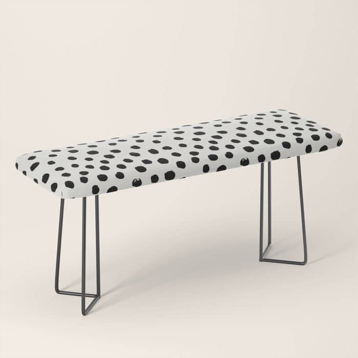 Preppy Brushstroke Free Polka Dots Black And White Spots Dots Dalmation Animal Spots Design Minimal Bench