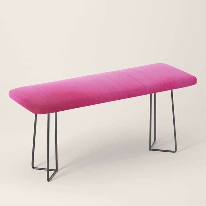 Modern Fuchsia Watercolor Paint Brushtrokes Bench