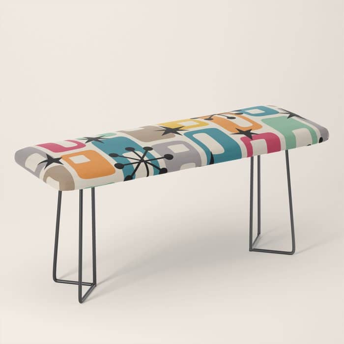 Retro Mid Century Modern Atomic Decoration 254 Googie Bench