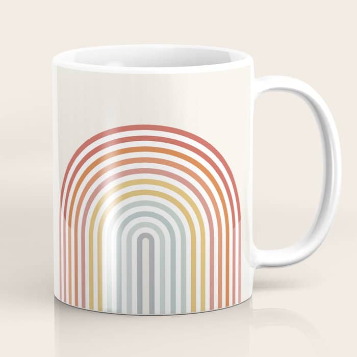 Minimalist Colorful Rainbow Lines  Coffee Mug