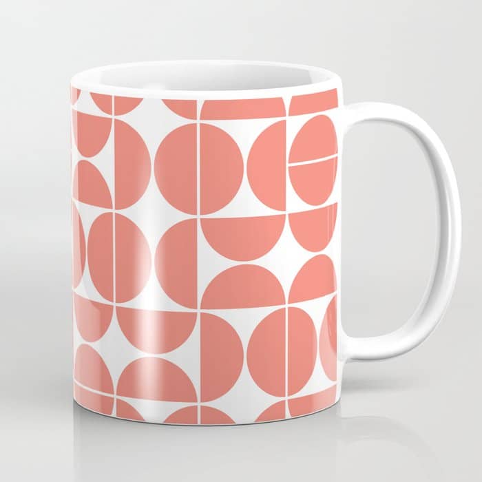 Mid Century Modern Geometric 04 Living Coral Coffee Mug
