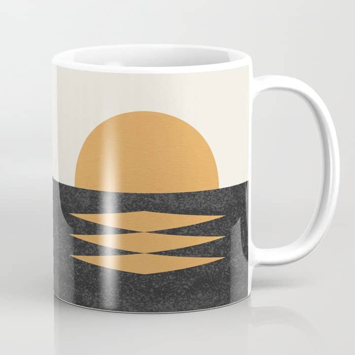 Sunset Geometric Midcentury Style Coffee Mug
