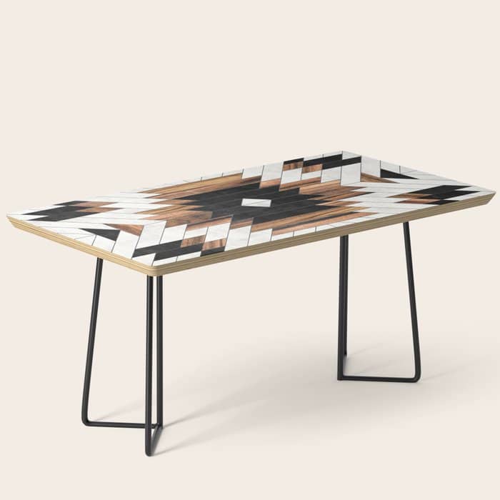 Urban Tribal Pattern No.5 - Aztec - Concrete And Wood Coffee Table