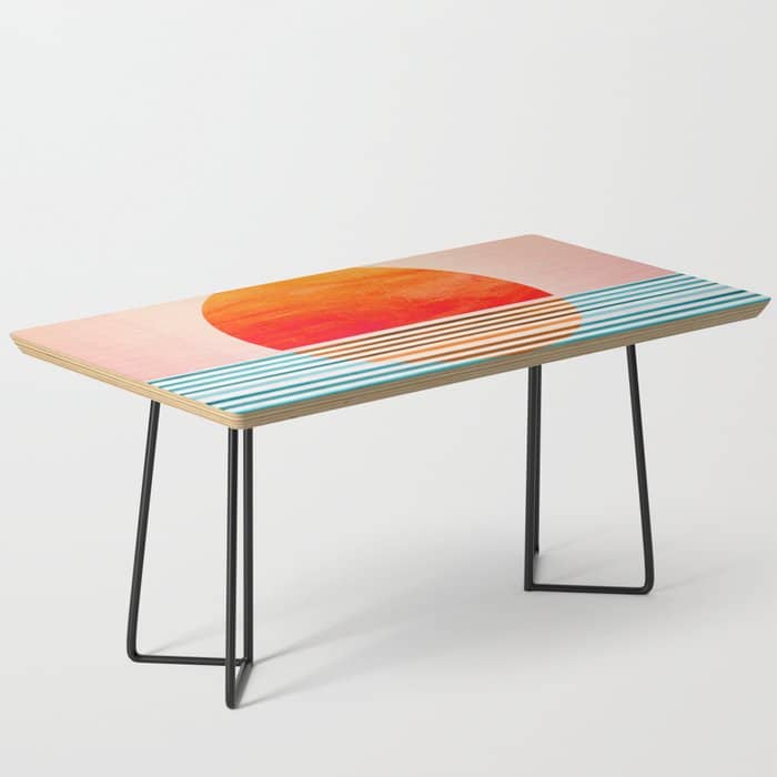 Minimalist Sunset Iii / Abstract Landscape Coffee Table
