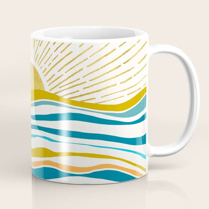 Sunrise At Sea Abstract Landscape Coffee Mug