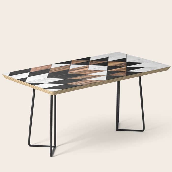 Urban Tribal Pattern No.9 - Aztec - Concrete And Wood Coffee Table