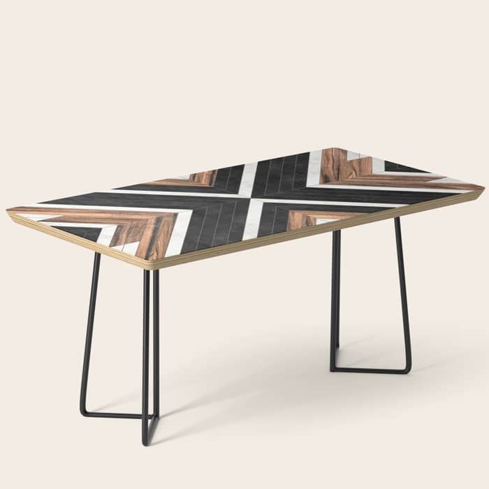 Urban Tribal Pattern No.1 - Concrete And Wood Coffee Table