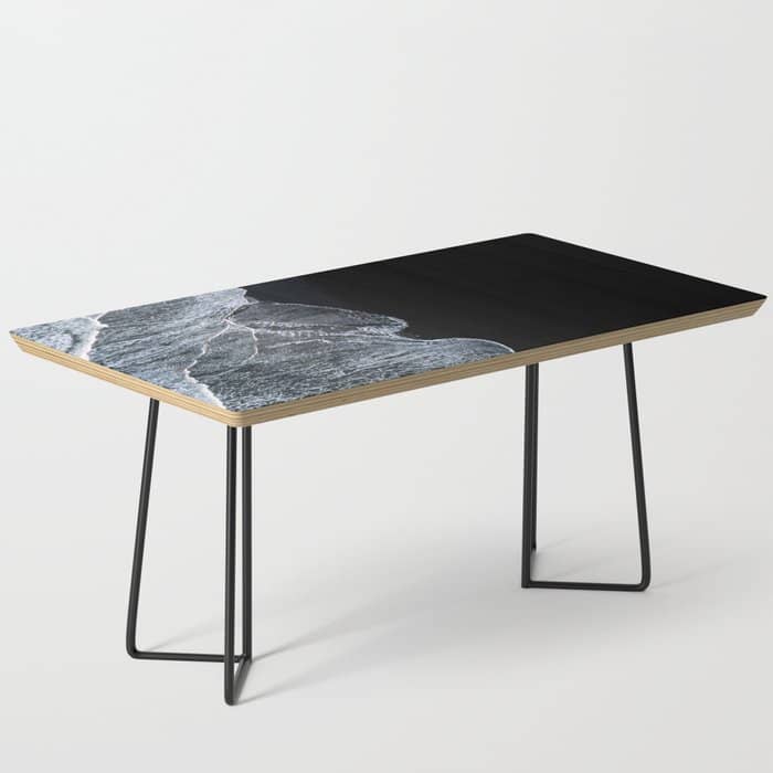Waves On A Black Sand Beach In Iceland - Minimalist Landscape Photography Coffee Table