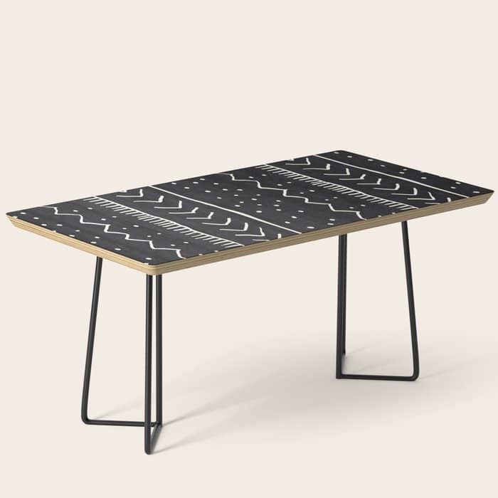 Cute Geometric Stripe In Black And White Coffee Table