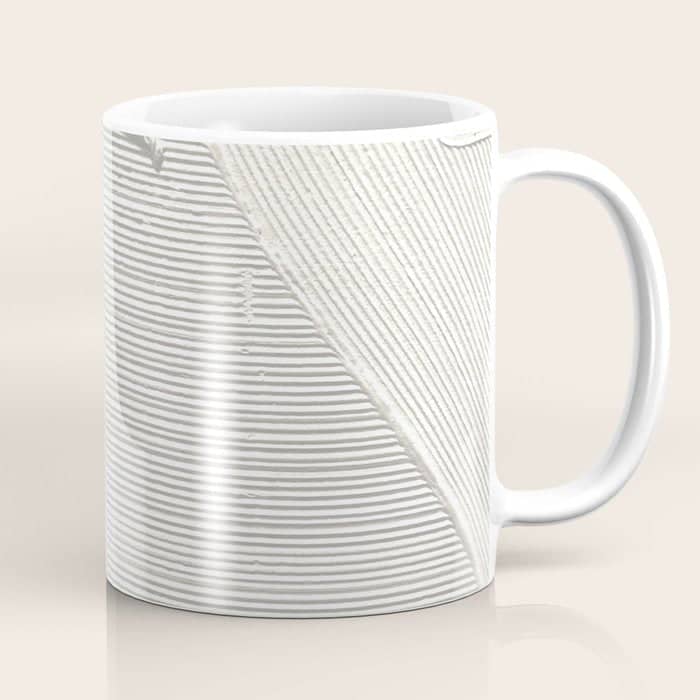 Relief [2]: An Abstract, Textured Piece In White By Alyssa Hamilton Art Coffee Mug