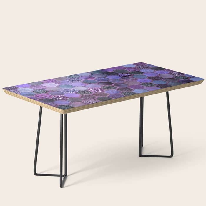 Purple Geometric Hexagonal Elegant & Luxury Pattern Coffee Table