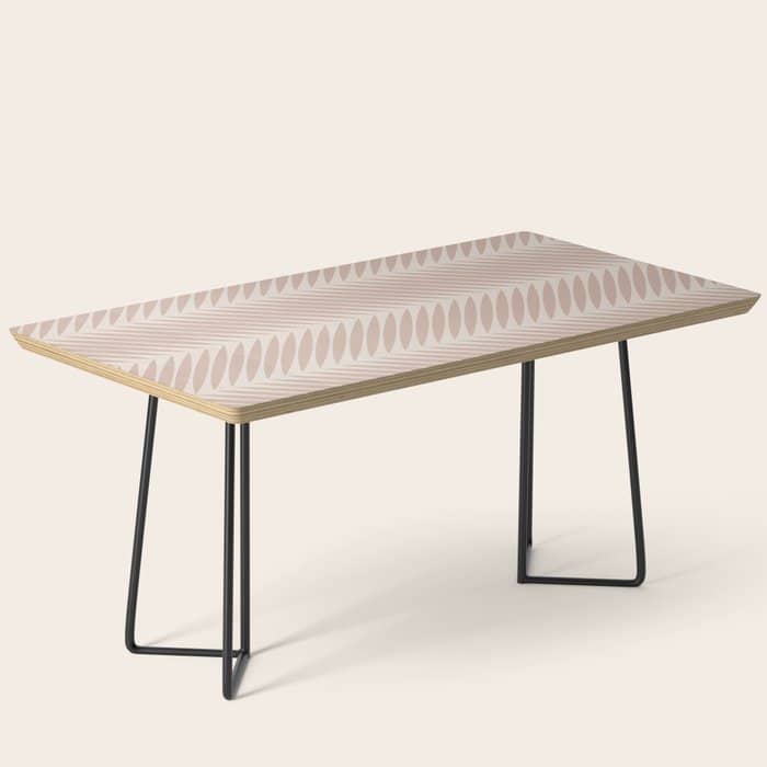 Palm Leaf Pattern - Neutral Beige Coffee Table