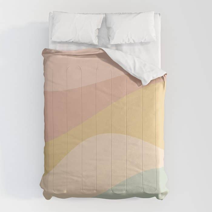 Abstract Color Waves - Neutral Pastel Comforter