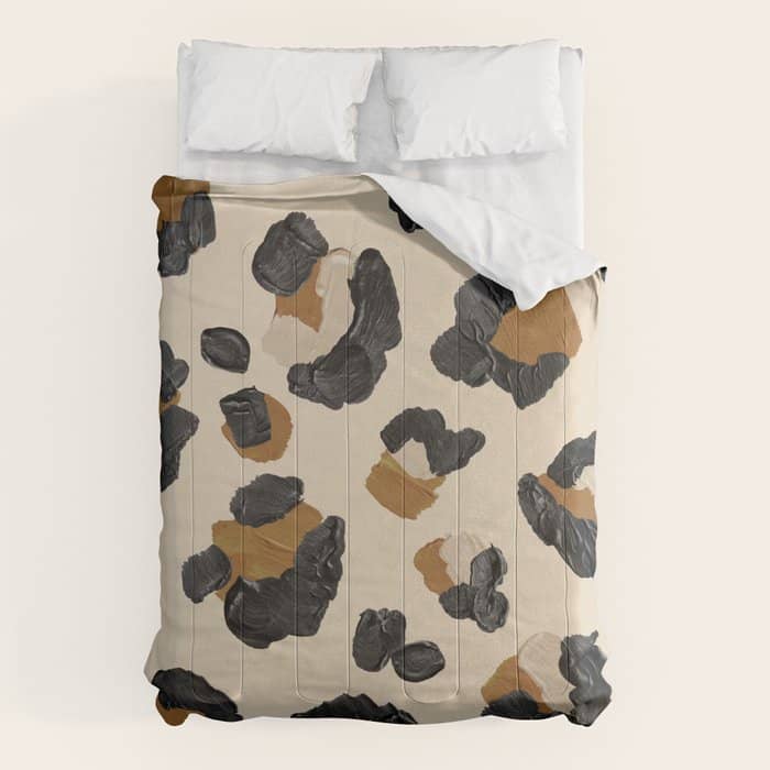 Leopard Print Neutral Gold Light Palette Comforter
