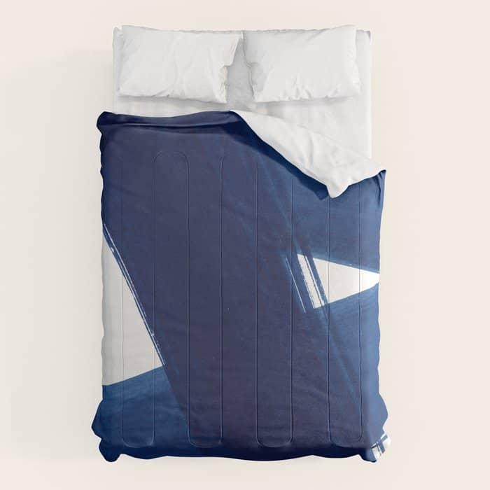 Indigo Abstract Brush Strokes | No. 4 Comforter