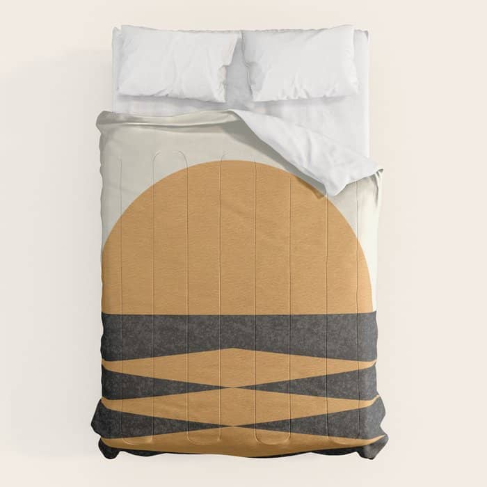 Sunset Geometric Midcentury Style Comforter
