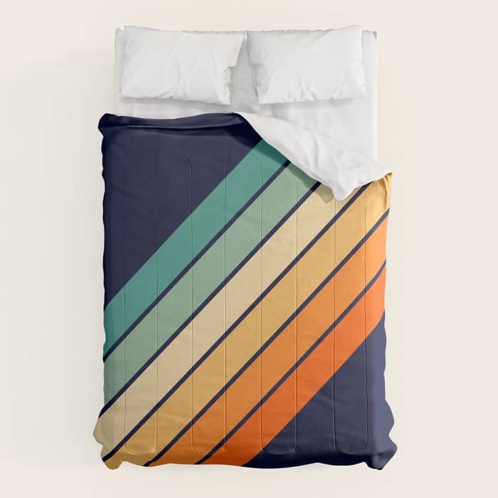 Farida - 70s Vintage Style Retro Stripes Comforter
