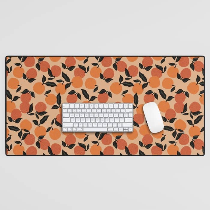 Seamless Citrus Pattern / Oranges Desk Mat