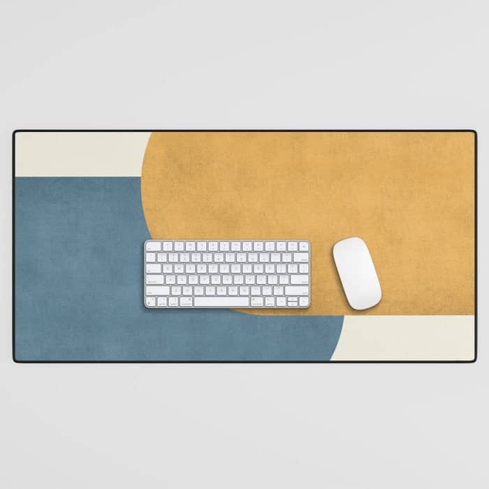 Halfmoon Colorblock - Gold Blue Desk Mat