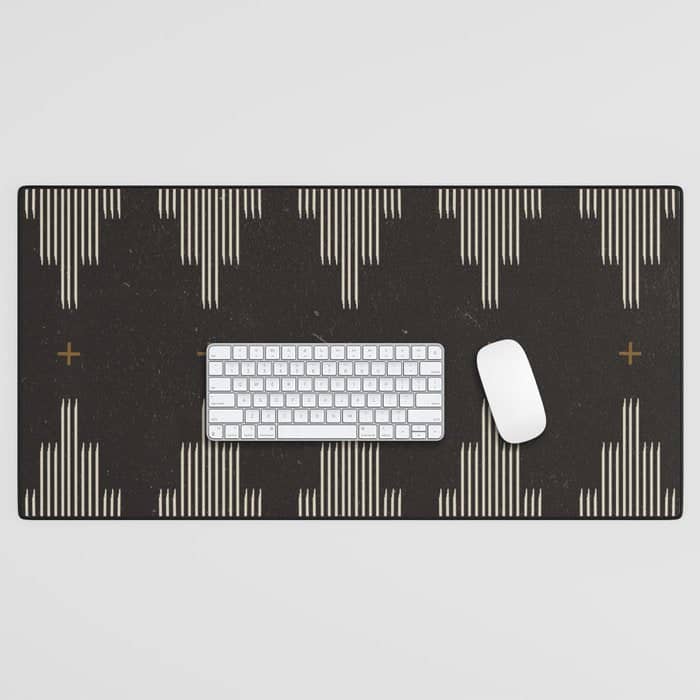 Southwestern Minimalist Black & White Desk Mat