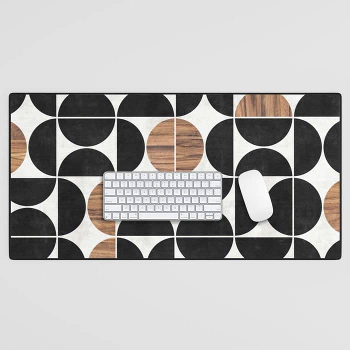 Mid-Century Modern Pattern No.1 - Concrete And Wood Desk Mat